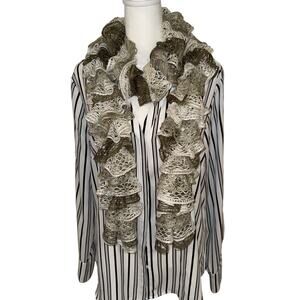 SASHAY RUFFLE BOA HANDMADE KNITTED SCARF BEIGE/ LIGHT BROWN/ WHITE COLORS 68”